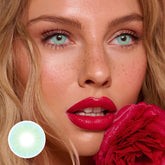 Lentes de contacto de color azul claro polar con prescripción médica